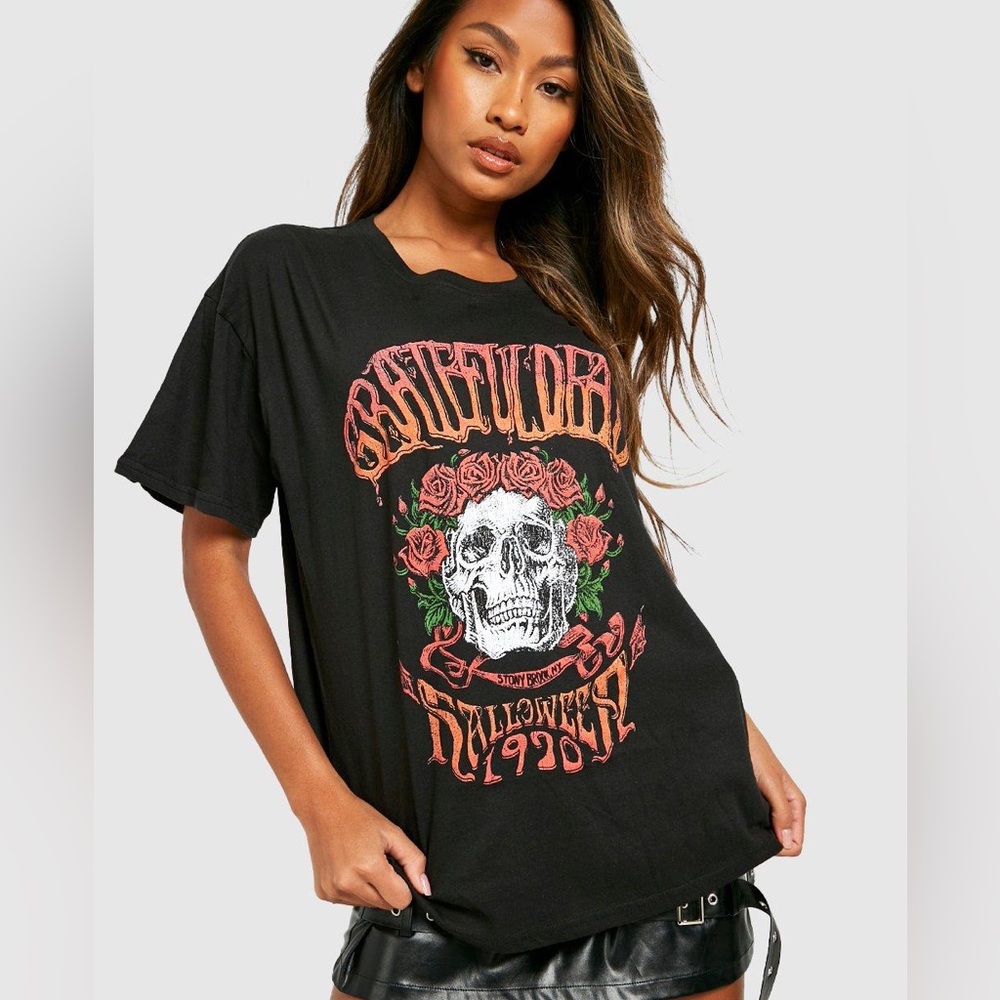 Halloween II Grateful Dead Band Graphic Tee Black Women’s Size Small